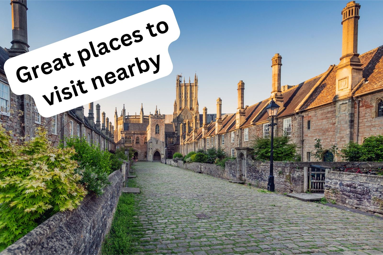 A quant cobbled street with pretty stone houses on either side